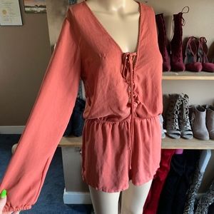 Lace-Up Romper